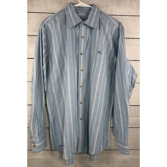 L.L.Bean Other - L.L. Bean Mens Striped Button Down Shirt Long Sleeve Large Regular Fit